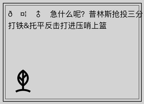 🤦♂️急什么呢?普林斯抢投三分打铁&托平反击打进压哨上篮